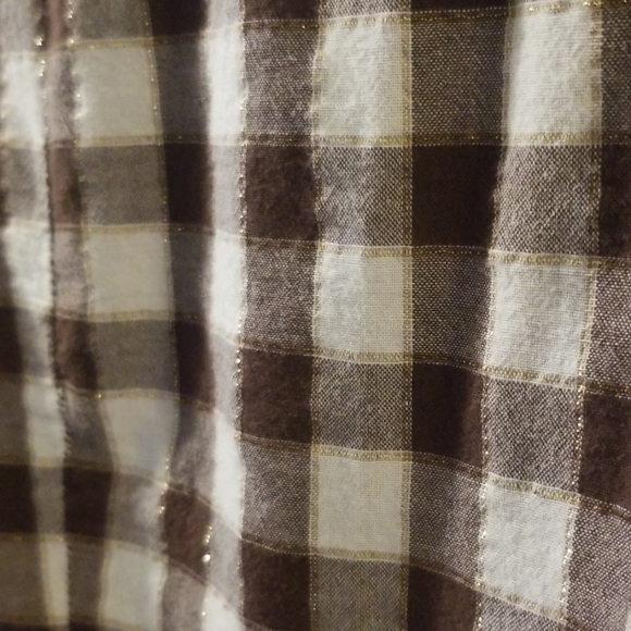 Western Brown GUESS? Plaid Dress with Tie - Picture 3 of 5